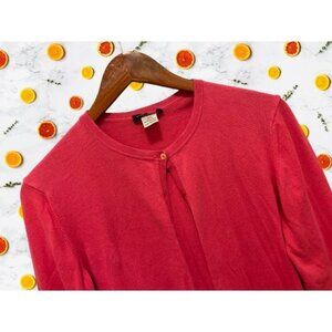 HENRI BENDEL Cotton Cardigan Pink Button-down Size Large